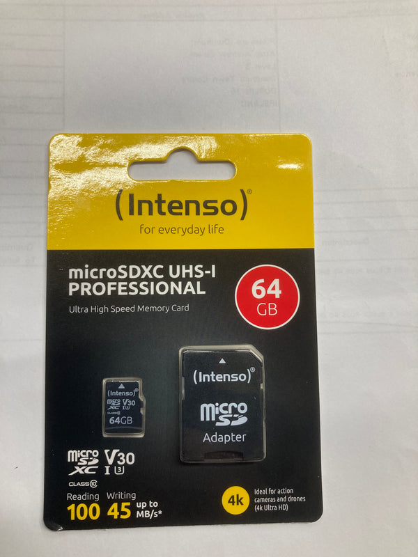 Intenso 64gb Micro SD Card U3
