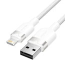 USB 2.0 Type A Male to lightning Male 2.4A Cable 1m White Alu