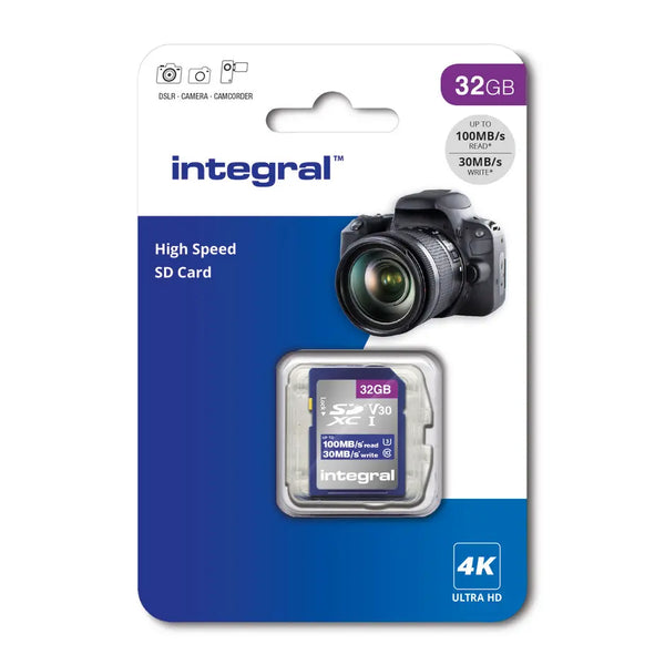 Integral Memory Card 32GB SDHC SD for 4K