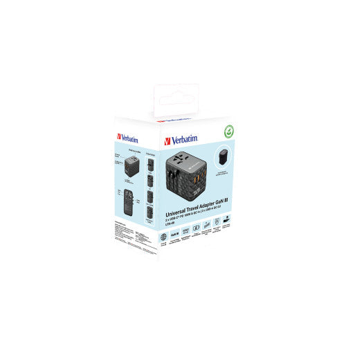 VERBATIM GAN III UNIVERSAL TRAVEL ADAPTER UTA-06 WITH 2 X US