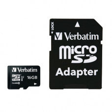 VERBATIM MICRO SDHC CARD 16GB CLASS 10 INCL ADAPTOR