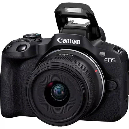 EOS R50 Mirrorless Camera, Black and RF-S 18-45mm F4.5-6.3 IS STM Lens