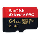 SanDisk Micro-SD 64GB Extreme PRO 200MBs UHSI U3 V30 with Adapter