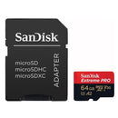 SanDisk Micro-SD 64GB Extreme PRO 200MBs UHSI U3 V30 with Adapter