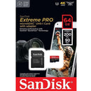 SanDisk Micro-SD 64GB Extreme PRO 200MBs UHSI U3 V30 with Adapter