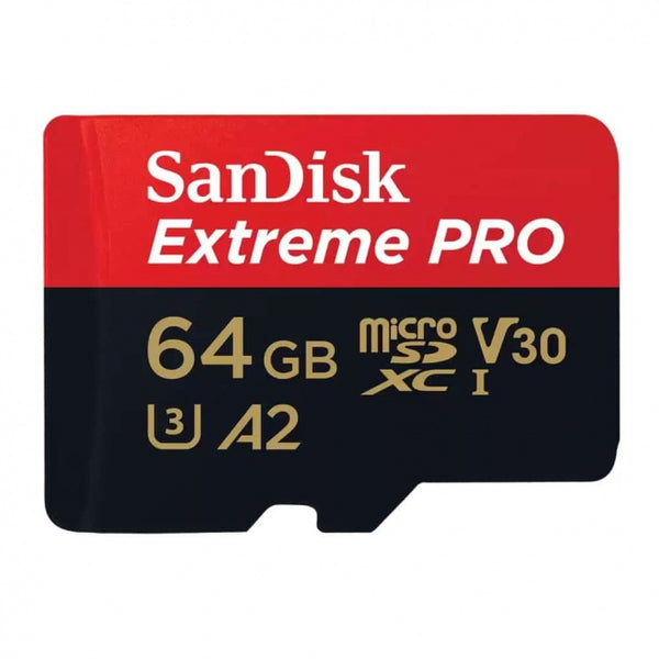 SanDisk Extreme PRO microSDXC 200MBs UHSI U3 V30 with Adapter 64GB