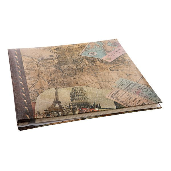 Kenro Old World Map Photo Album Self Adhesive Holiday Travel 40 Pages 33.5 x 32.5cm