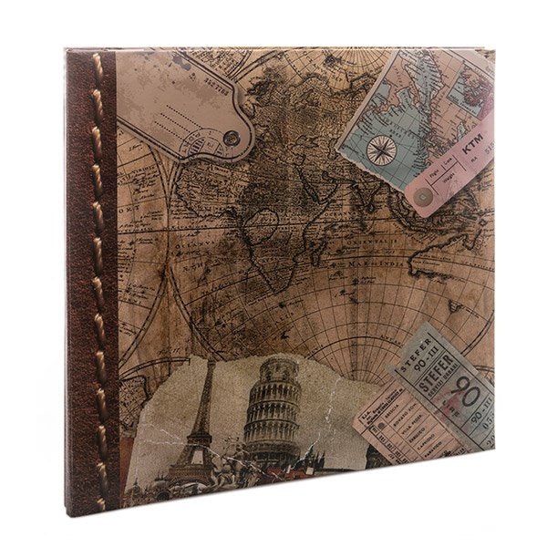 Kenro Old World Map Photo Album Self Adhesive Holiday Travel 40 Pages 33.5 x 32.5cm
