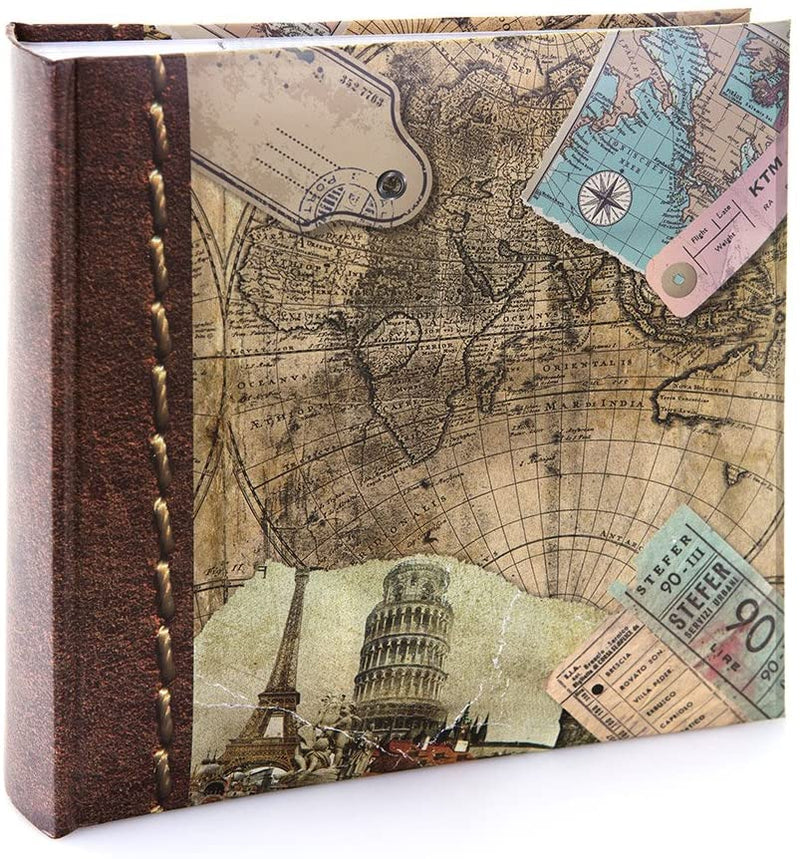 Kenro Holiday and Travel Series Memo Photo Album, Old World Map Design, for 200 Photos