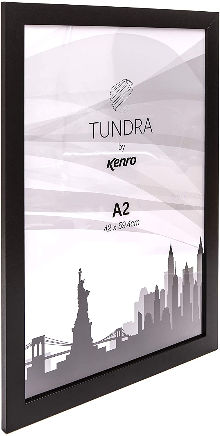 Kenro Tundra Series Black Wood A2 / 42x59.4cm Poster Photo Frame Wall hanging with Acrylic Front