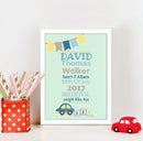 A3 Poster: Baby Banner and Blocks Boy