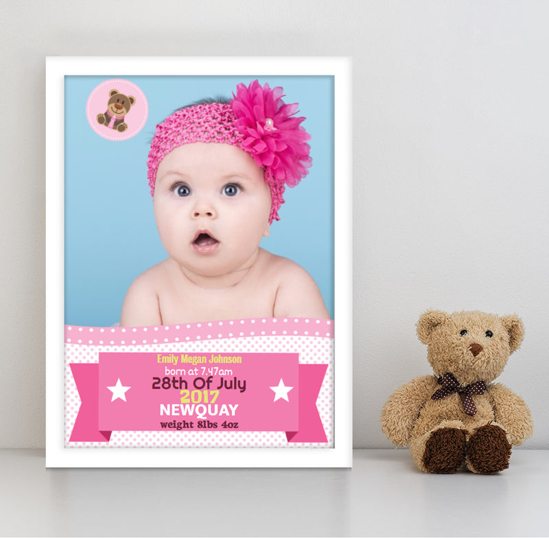 A3 Poster: Baby Bear Banner - Girl