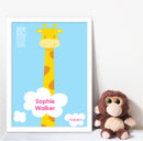 A3 Poster: Giraffe and Clouds