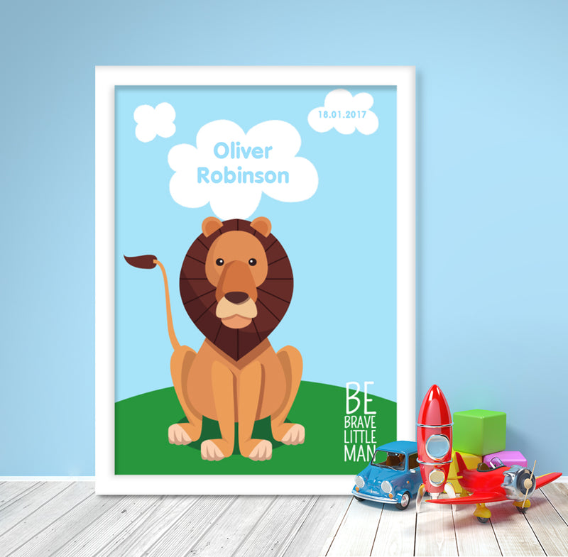 A3 Poster: Lion on the Plain