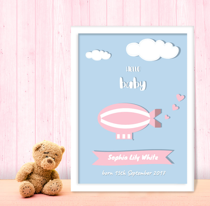 A3 Poster: Hello Baby Balloon